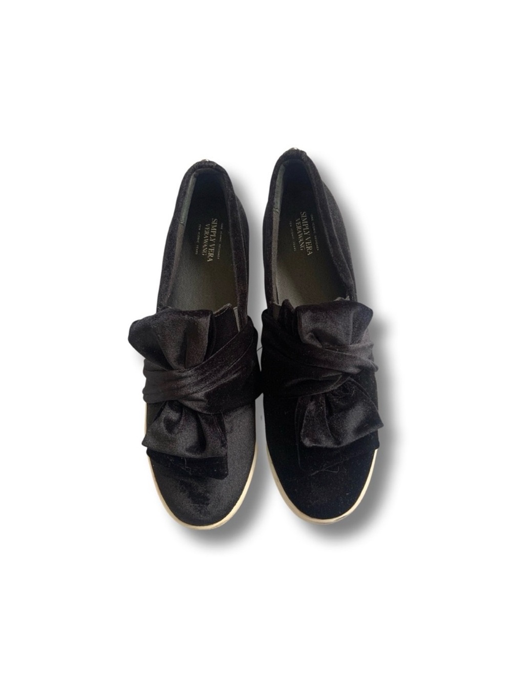 Simply Vera Vera Wang Black Velvet Knot Slip-On Flats